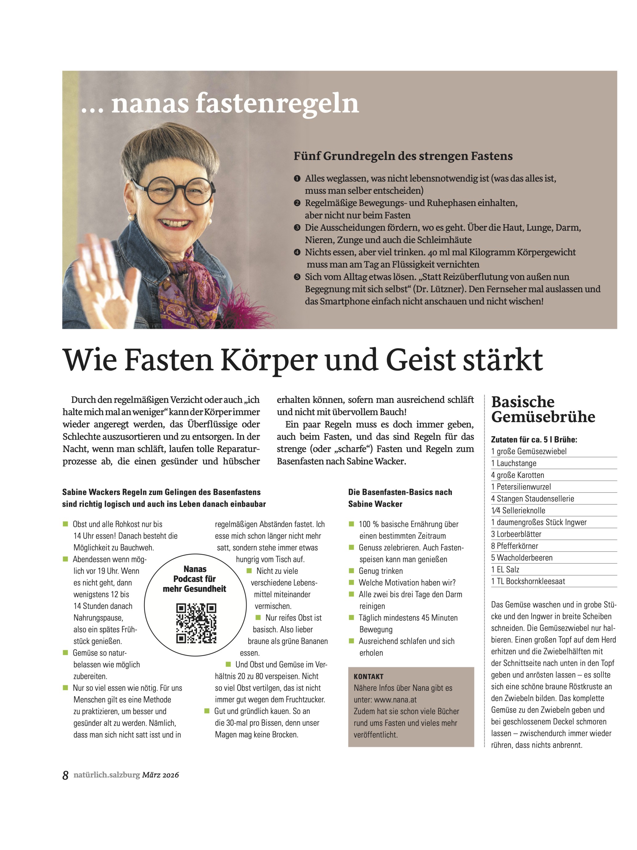 Fastenregeln von Nana 