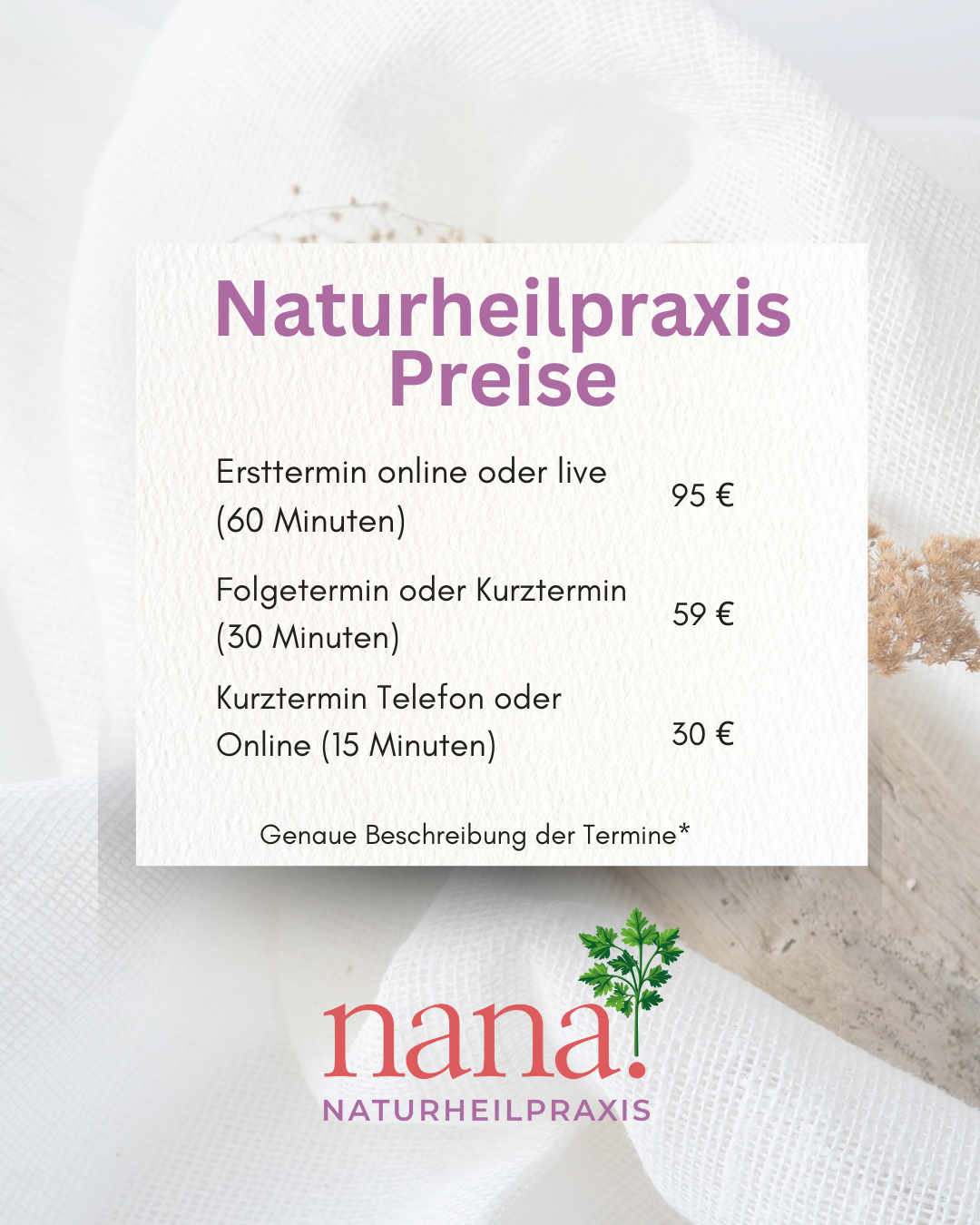 Naturheilpraxis Preise Mai 2025 Naturheilpraxis Preise Mai 2025