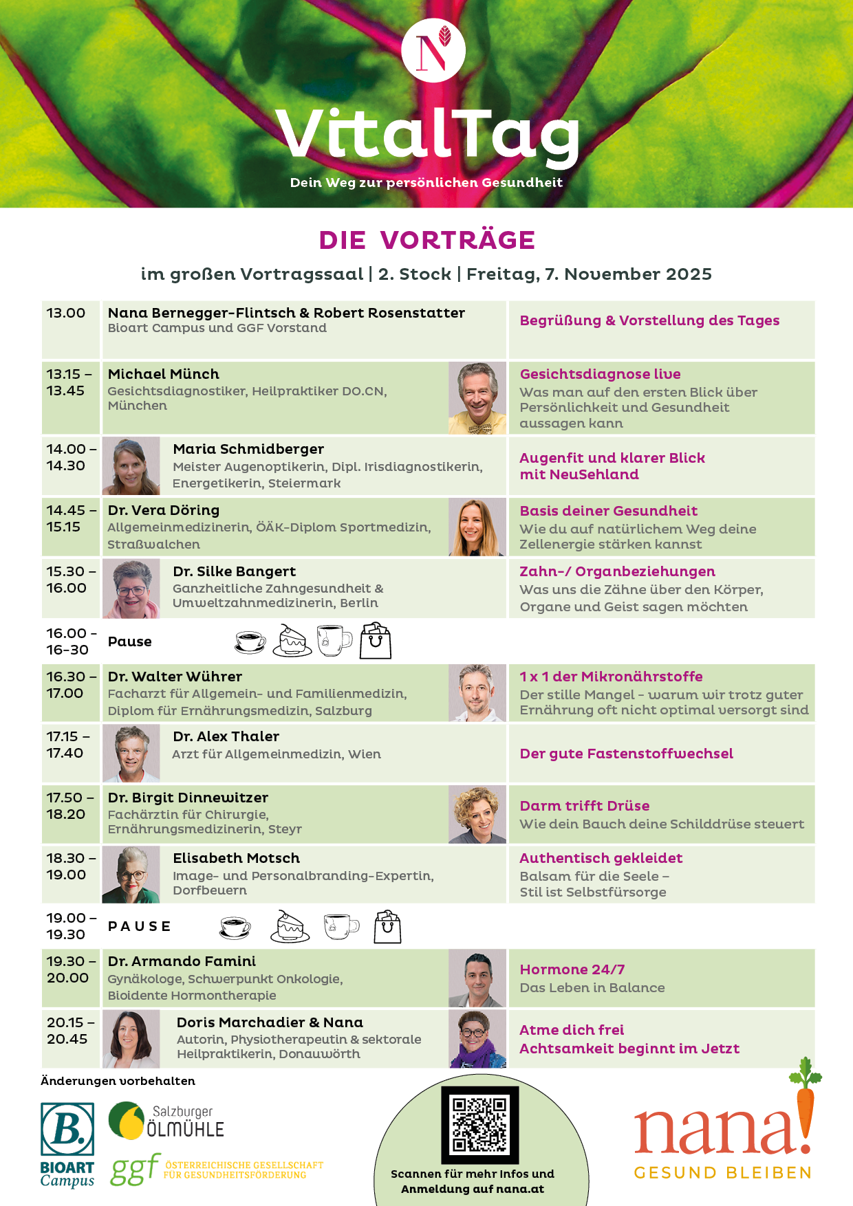 Vitaltag Vorträge Seite 1 STand 30.10. Vitaltag Vorträge Seite 1 STand 30.10.